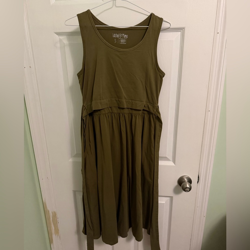 Latched Mama Olive Green Maxi Dress